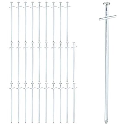Relaxdays Set da 30 Picchetti da Tenda, Pioli Ancoraggio su Terreni Duri, Acciaio Zincato, con Ganci, L: 23 cm, Argento Relaxdays Set da 30 Picchetti da Tenda, Pioli Ancoraggio su Terreni Duri, Acciaio Zincato, con Ganci, L: 23 cm, Argento