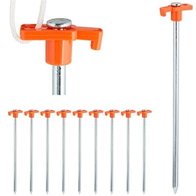 Relaxdays Picchetti in Acciaio - 25cm, Arancione, Pack di 100 Relaxdays Picchetti in Acciaio - 25cm, Arancione, Pack di 100