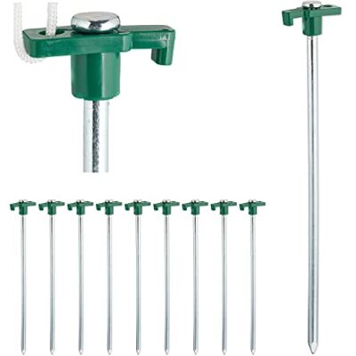 Relaxdays Set da 20 Picchetti, Pioli da Tenda, Ancoraggio su Terreni Duri, 25cm, Campeggio, Acciaio Zincato, Verde Relaxdays Set da 20 Picchetti, Pioli da Tenda, Ancoraggio su Terreni Duri, 25cm, Campeggio, Acciaio Zincato, Verde
