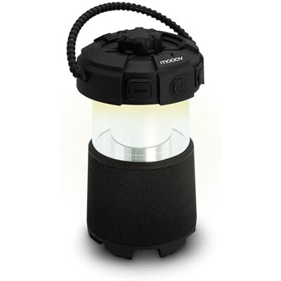 mooov METRONIC Lampada altoparlante esterno Bluetooth, ideale per giardino, campeggio con maniglia di trasporto, luce a led e funzione musicale, ricaricabile USB-C nero mooov METRONIC Lampada altoparlante esterno Bluetooth, ideale per giardino, campeggio con maniglia di trasporto, luce a led e funzione musicale, ricaricabile USB-C nero