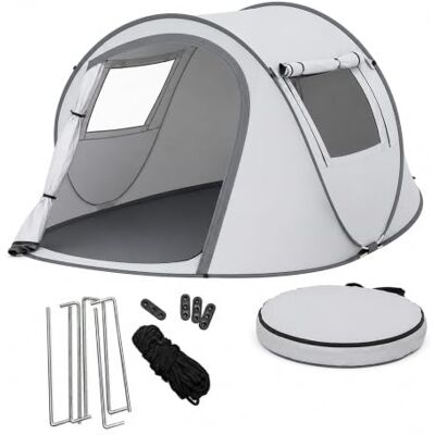 Relaxdays Tenda pop-up grigia, 2-3 persone, 105x245x150 cm Relaxdays Tenda pop-up grigia, 2-3 persone, 105x245x150 cm