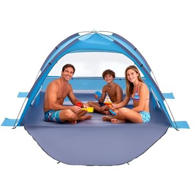 VEVOR Tenda da Spiaggia Pop Up per Mare per 3 Persone, Tenda da Sole Portatile con Borsa per il Trasporto e Ancoraggi a Terra, Ombrellone da Spiaggia Leggero per Campeggio, Pesca, Picnic VEVOR Tenda da Spiaggia Pop Up per Mare per 3 Persone, Tenda da Sole Portatile con Borsa per il Trasporto e Ancoraggi a Terra, Ombrellone da Spiaggia Leggero per Campeggio, Pesca, Picnic