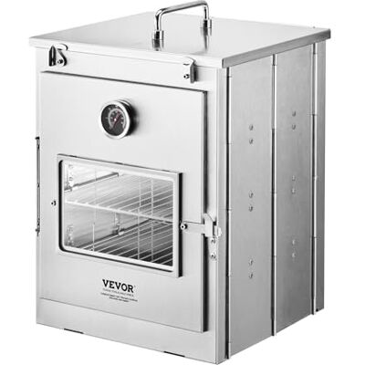 VEVOR Forno da Campeggio Pieghevole in Acciaio Inox, Fornello da Campeggio Portatile con Griglia a 3 Livelli, Maniglia e Termometro, Utilizzare con Fuoco a Legna, per Cuocere Pizza, Cucina all'Aperto VEVOR Forno da Campeggio Pieghevole in Acciaio Inox, Fornello da Campeggio Portatile con Griglia a 3 Livelli, Maniglia e Termometro, Utilizzare con Fuoco a Legna, per Cuocere Pizza, Cucina all'Aperto