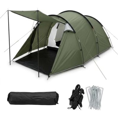 Relaxdays Tenda tunnel impermeabile 2-3 persone, veranda e tettoia, verde Relaxdays Tenda tunnel impermeabile 2-3 persone, veranda e tettoia, verde