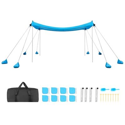 VEVOR Tenda Parasole da Spiaggia Protezione Solare UPF 50+ Portatile 3x3x2 m, Tenda da Spiaggia Parasole con Sacchi di Sabbia Ancoraggio Pali di Supporto, Gite Campeggio Pesca Viaggio, Blu VEVOR Tenda Parasole da Spiaggia Protezione Solare UPF 50+ Portatile 3x3x2 m, Tenda da Spiaggia Parasole con Sacchi di Sabbia Ancoraggio Pali di Supporto, Gite Campeggio Pesca Viaggio, Blu