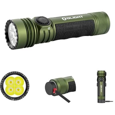 OLIGHT Seeker 4 Pro Torcia LED 4600 Lumen 260 m Ricaricabile USB-C Custodia Innovativa, Ricarica Magnetica MCC3, Dimmerazione Continua, IPX8, Uso Quotidiano, Outdoor, Campeggio OLIGHT Seeker 4 Pro Torcia LED 4600 Lumen 260 m Ricaricabile USB-C Custodia Innovativa, Ricarica Magnetica MCC3, Dimmerazione Continua, IPX8, Uso Quotidiano, Outdoor, Campeggio
