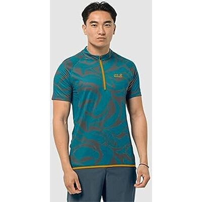 Jack Wolfskin , Gradient, Top Ciclistico Funzionale, Allover Baltico Blue., L, Uomo Jack Wolfskin , Gradient, Top Ciclistico Funzionale, Allover Baltico Blue., L, Uomo
