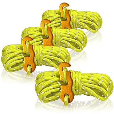 com-four ® 4x tiranti, ciascuno da 4 m per il campeggio, riflettenti com-four ® 4x tiranti, ciascuno da 4 m per il campeggio, riflettenti