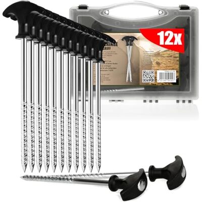com-four ® 12x picchetti in acciaio, robusti picchetti con filettatura com-four ® 12x picchetti in acciaio, robusti picchetti con filettatura