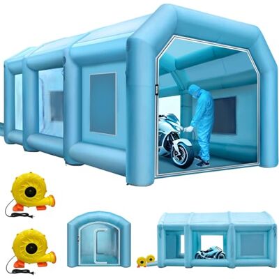 VEVOR Cabina di Verniciatura Gonfiabile 9x6x4 m, Tenda di Verniciatura Gonfiabile per Auto, con Sistema di Filtrazione con Ventilatore, Realizzata in Oxford e PVC VEVOR Cabina di Verniciatura Gonfiabile 9x6x4 m, Tenda di Verniciatura Gonfiabile per Auto, con Sistema di Filtrazione con Ventilatore, Realizzata in Oxford e PVC