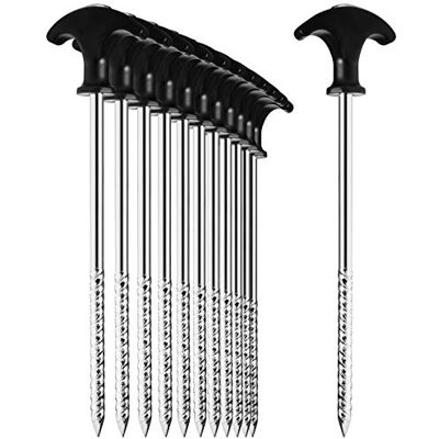 com-four ® 12x picchetti in acciaio, robusti picchetti con filettatura com-four ® 12x picchetti in acciaio, robusti picchetti con filettatura