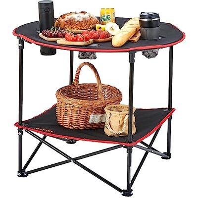 VEVOR Tavolino da Campeggio Spiaggia Pieghevole Portatile in Acciaio Massima Capacità 25kg per Viaggio Escursione Picnic Pesca, Tavolino Doppio Ripiano Portatile Pieghevole Tessuto Oxford 600D 2,3kg VEVOR Tavolino da Campeggio Spiaggia Pieghevole Portatile in Acciaio Massima Capacità 25kg per Viaggio Escursione Picnic Pesca, Tavolino Doppio Ripiano Portatile Pieghevole Tessuto Oxford 600D 2,3kg