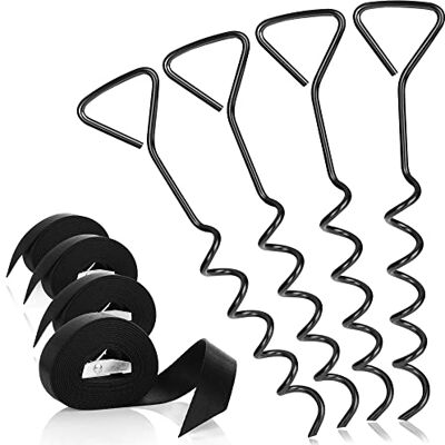 com-four ® 8 pezzi Set di ancoraggi a terra per tende da con cinghia com-four ® 8 pezzi Set di ancoraggi a terra per tende da con cinghia