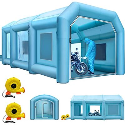 VEVOR Cabina di Verniciatura Gonfiabile 9x6x4 m, Tenda di Verniciatura Gonfiabile per Auto, con Sistema di Filtrazione con Ventilatore, Realizzata in Oxford e PVC VEVOR Cabina di Verniciatura Gonfiabile 9x6x4 m, Tenda di Verniciatura Gonfiabile per Auto, con Sistema di Filtrazione con Ventilatore, Realizzata in Oxford e PVC