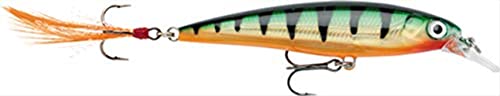 Rapala Esca con Ganci N. 4/5, Profondità di Nuoto 1.2-1.8m, 10cm Dimensioni, Pesce Persico Leggendario