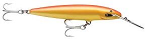 Rapala Esca da Pesca Artificiale Spinning CountDown Magnum Esca Finta di Simulazione per Mare in Legno Abachi Resistente Profondità di Nuoto 4.5-5.4m 14cm/36g Gold Fluorescent Red