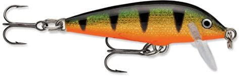 Rapala Esca con Ami Due N. 10, 0.9-1.8m di Profondità di Nuoto, 5cm Dimensioni, Pesce Persico Leggendario