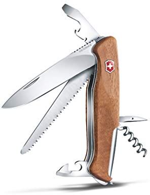 Victorinox Ranger Wood 55, coltello svizzero (10 funzioni, lama bloccabile, cacciavite) legno