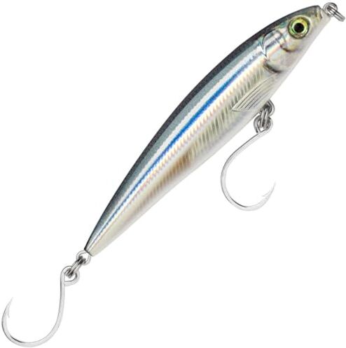 Rapala Esca con Ami Due N. 5/0, Profondità di Nuoto 0.3-0.6m, 14cm Dimensioni, Acciuga