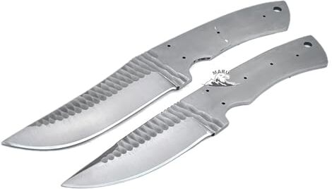 M. Zille 2 Set Lama in Acciaio INOX 420 Blank Blade per Coltello Fai da Te Grezzo per Costruzione di COLTELLI