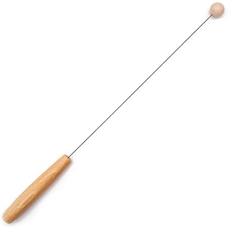 AURON Tensor Canna da pesca con una sola mano, sfera in legno, 43 cm, con rullo per il trasporto