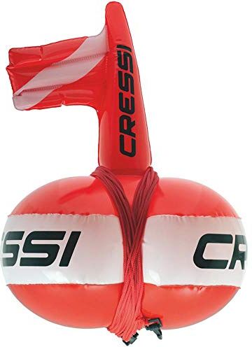 Cressi Easy Buoy, Segnalatore Unisex, Rosso Fluo/Bianco