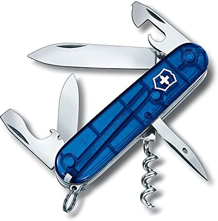 Victorinox , Spartan, Coltellino Svizzero, Originale, Multiuso, Campeggio, 12 Funzioni, Lama, grande, Cavatappi, Blu trasparente