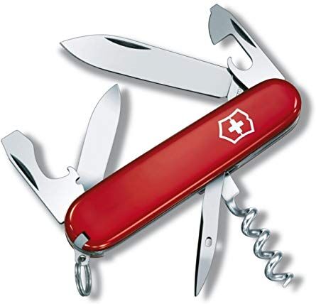 Victorinox , coltellino svizzero Spartan (12 funzioni, lama, cavatappi, apriscatole), rosso/argento, M