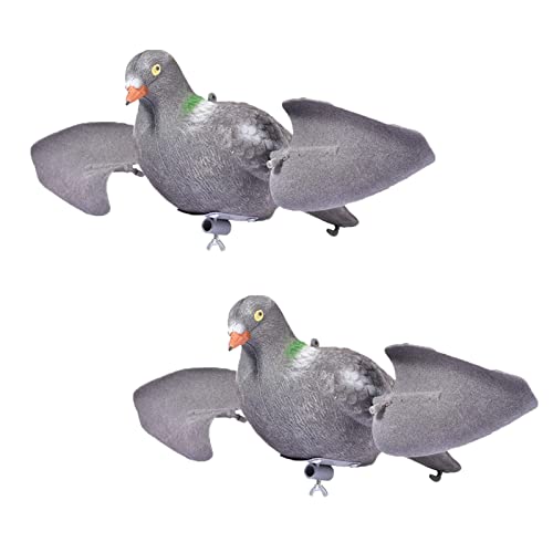 Mandeep Floccato Pigeon Decoy Richiami da Caccia Esca da Caccia Piccione Finto con Ali Mobili per Decorazione del Giardino