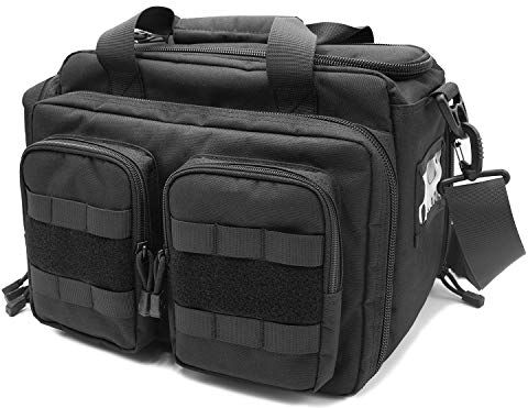 Procase Borsa da Tiro Tattica, Deluxe Borsone da Tiro Grande per Pistola Magazine Munizioni Rivoltella Accessori per Caccia o Tiro –Nero