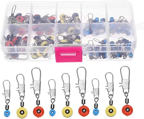 BESPORTBLE 100 Pezzi Fagioli Spaziali Attrezzatura Pesca Girevole Esche Da Pesca Girevoli Girelle Da Pesca Kit Accessori Per La Pesca Piombi Pesca Ruotare Secchio Da Pesca Connettore Lega