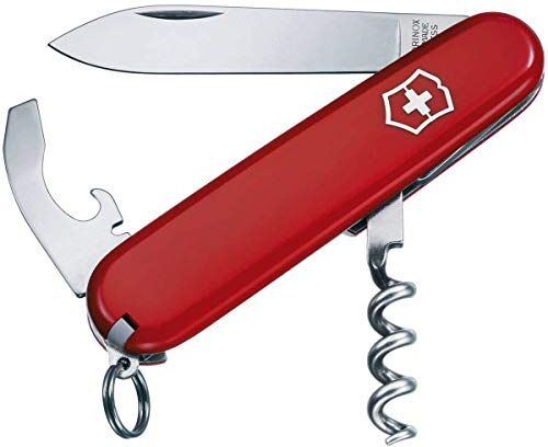 Victorinox Waiter, coltello tascabile, 9 funzioni (lama grande, apribottiglie, spelafili), rosso