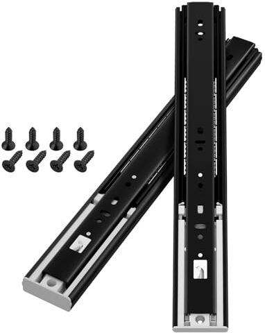 AOLISHENG 600mm guide per cassetti a spinta,  estrazione totale, capacità di carico 45 kg, 1 paio (2 pezzi)