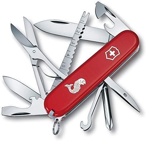 Victorinox Coltellino svizzero Fisherman, 18 funzioni (lama, apriscatole, spelafili), rosso