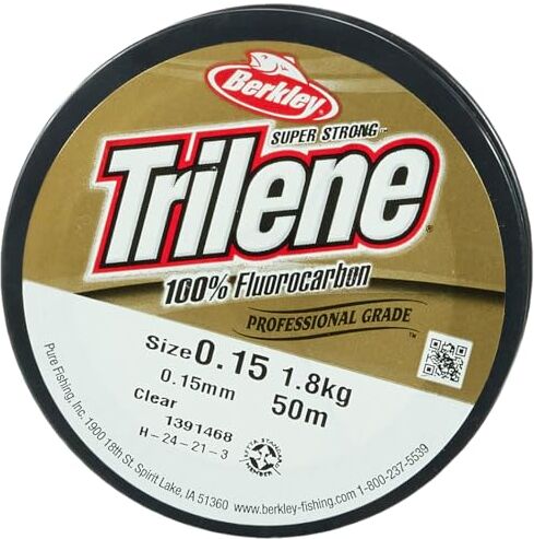 Berkley , Trilene 100% fluorocarbon leader Unisex, Clare, 4lb   1.8kg  55yd   50m