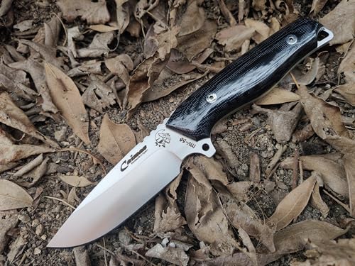 J&V CAIMAN Coltello Full Tang per Bushcraft Sopravvivenza Caccia Pesca Campeggio e Outdoor, Lama Fissa 12 cm con Guaina, Handmade in Spain