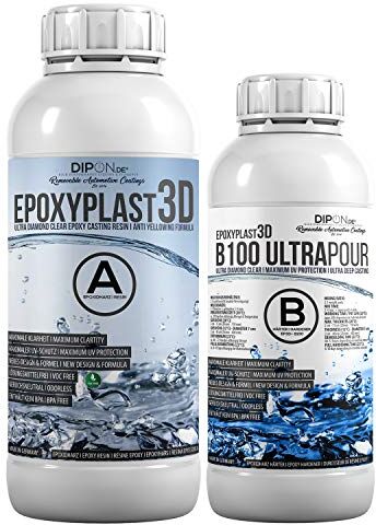 DIPON 1,5 KG Resina epossidica Ultra transparente EpoxyPlast 3D B100 ULTRA POUR bicomponente Effetto acqua Ottima protezione UV