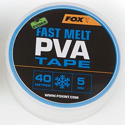 Fox Edges Fast Melt PVA Tape 5 mm 40 m – Nastro solubile in acqua per riempire sacchetti PVA, nastro PVA per rete di alimentazione per l'alimentazione