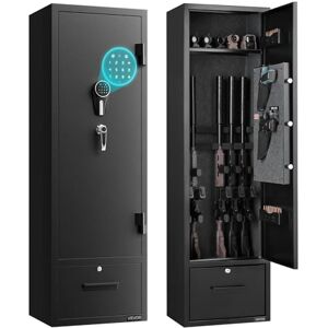 VEVOR Armadio per 4 Fucili, Cassaforte per Armi da Fuoco con 2 Modi per Chiudere Tastiera Numerica e Chiavi, 2 Scomparti per Munizioni, 2 Tasche per Pistole e 2 Supporti Regolabili VEVOR Armadio per 4 Fucili, Cassaforte per Armi da Fuoco con 2 Modi per Chiudere Tastiera Numerica e Chiavi, 2 Scomparti per Munizioni, 2 Tasche per Pistole e 2 Supporti Regolabili
