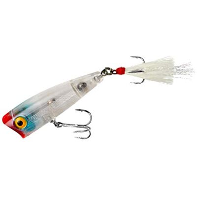 Rebel Pop-r Fishing Lure, Clear/Red/Blue Rebel Pop-r Fishing Lure, Clear/Red/Blue