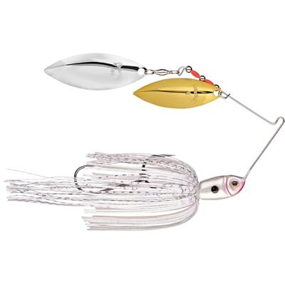 Strike King () Premier Plus Spinnerbait Fishing Lure, 204 White, 1/2 oz, Advanced Perfect Skirt with Magic Tails Strike King () Premier Plus Spinnerbait Fishing Lure, 204 White, 1/2 oz, Advanced Perfect Skirt with Magic Tails