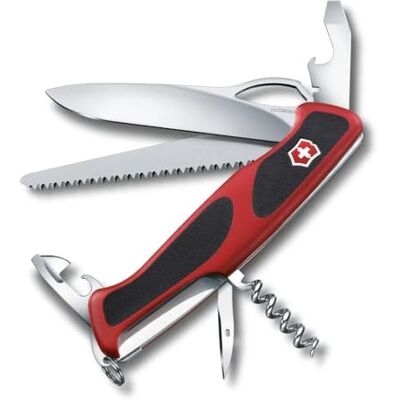 Victorinox , Ranger 79 M Grip, Coltello Svizzero, Originale, Multiuso, Campeggio, 12 Funzioni, Lama, grande, Apriscatole, Bloccabile, Lama a una mano Victorinox , Ranger 79 M Grip, Coltello Svizzero, Originale, Multiuso, Campeggio, 12 Funzioni, Lama, grande, Apriscatole, Bloccabile, Lama a una mano