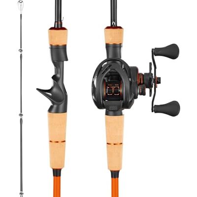 VEVOR Set Canna da Pesca per Destrimani e Mulinello, Resistenza dell'Asta Media, Canna in Fibra di Carbonio da 2 m IM7, con Cuscinetti a Sfera e Impugnatura in Sughero, per Acqua Salata e Dolce VEVOR Set Canna da Pesca per Destrimani e Mulinello, Resistenza dell'Asta Media, Canna in Fibra di Carbonio da 2 m IM7, con Cuscinetti a Sfera e Impugnatura in Sughero, per Acqua Salata e Dolce