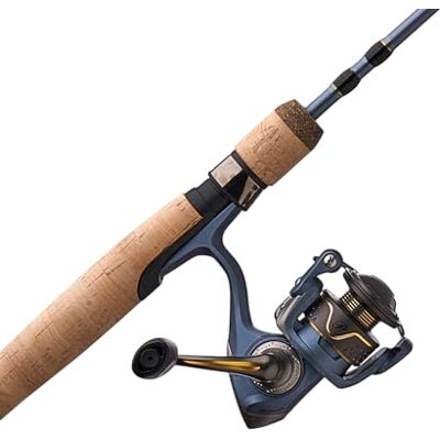 Pflueger 6'6" President Spinning Reel and Rod Combo, Medium, 2 pezzi Graphite Rod, Size 30 Reel, Spool di alluminio, (Blue) Pflueger 6'6" President Spinning Reel and Rod Combo, Medium, 2 pezzi Graphite Rod, Size 30 Reel, Spool di alluminio, (Blue)