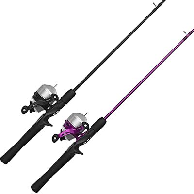 Zebco 33 Spincast Reel e 2 pezzi canna da pesca Combo (confezione da 2) mulinelli da pesca Quickset anti-inversione con segnalazione di morso, 1-rosa, 1-Silver (33NHH.BP4) Zebco 33 Spincast Reel e 2 pezzi canna da pesca Combo (confezione da 2) mulinelli da pesca Quickset anti-inversione con segnalazione di morso, 1-rosa, 1-Silver (33NHH.BP4)