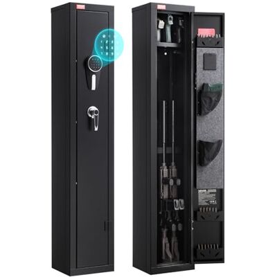 VEVOR Cassaforte per Armi Fuciliera 250 x 220 x 1335 mm, Armadio Ignifugo per Fucili in Acciaio Laminato a Freddo per Impieghi Gravosi con Tastiera Digitale e Chiave, Grande Armadio per Armi Lunghe VEVOR Cassaforte per Armi Fuciliera 250 x 220 x 1335 mm, Armadio Ignifugo per Fucili in Acciaio Laminato a Freddo per Impieghi Gravosi con Tastiera Digitale e Chiave, Grande Armadio per Armi Lunghe