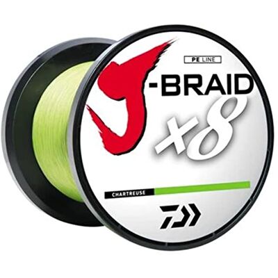 Daiwa J-BRAIDX8, Bulk, Chartreuse, Mono Dia.= 9,1 kg. Daiwa J-BRAIDX8, Bulk, Chartreuse, Mono Dia.= 9,1 kg.