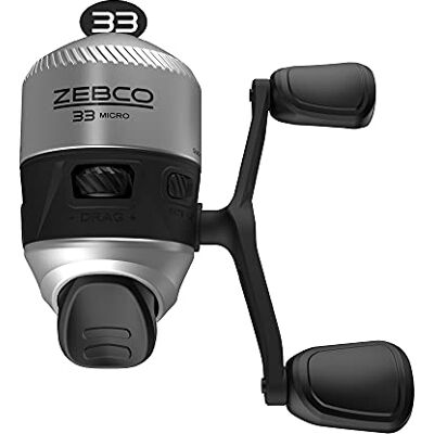 Zebco Mulinello da pesca con 33 micro spincast, misura 10, recuperabile a destra o sinistra, avviso di abboccata integrato, ingranaggi interamente in metallo, pre-bobinato con linea Cajun da 1,8 kg, Zebco Mulinello da pesca con 33 micro spincast, misura 10, recuperabile a destra o sinistra, avviso di abboccata integrato, ingranaggi interamente in metallo, pre-bobinato con linea Cajun da 1,8 kg,