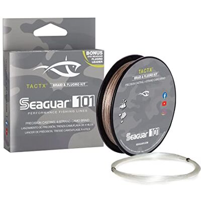 Seaguar 101 TACTX Filo intrecciato mimetico, 137 m, 6,8 kg Fluoro Leader, Seaguar 101 TACTX Filo intrecciato mimetico, 137 m, 6,8 kg Fluoro Leader,