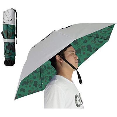 NEW-Vi Ombrello da pesca pieghevole per sole e pioggia, regolabile, multifunzione, per esterni, colore argento/mimetico, 2 pezzi NEW-Vi Ombrello da pesca pieghevole per sole e pioggia, regolabile, multifunzione, per esterni, colore argento/mimetico, 2 pezzi